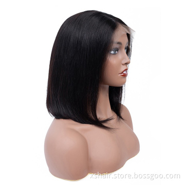 Good Selling Raw Transparent Bob Brazilian Curly Full Lace Human Hair Wig